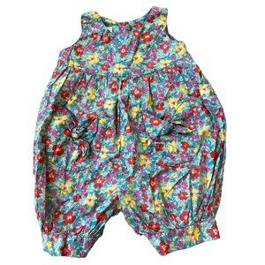 Laura Ashley Bubble Suit Jumper 6-12 Months Blue Floral